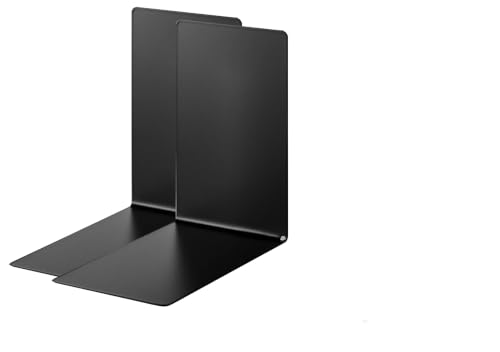 Alco-Albert 4301-11-4 - Sujetalibros de Metal, 4 Piezas, Negro, 14 x 14 x 8,5 cm, para la Escuela,...