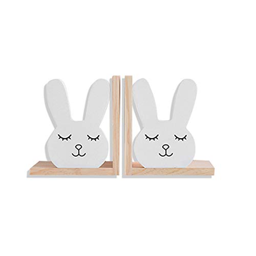 Nacnic Sujeta Libros Decorativo Infantil de Conejitos Estilo Nórdico de Madera...
